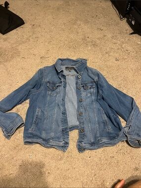 torrid Light Blue Denim Jacket with Button Front